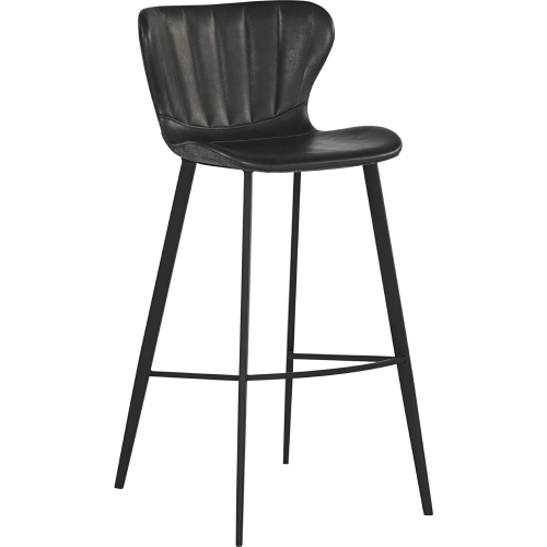 Arabella Bar Stool in Portabella Leatherette & Grey Fabric